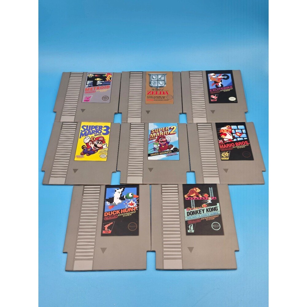 NES Nintendo Game Cartridge Coasters Set Of 8 Zelda Donkey Kong Super Mario